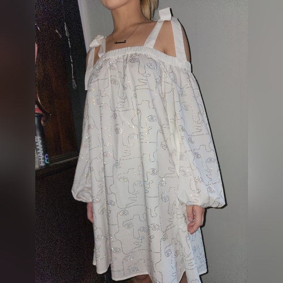 NWT Gorgeous Akira Face Off Boho Sparkling Chic Midi Dress - Picture 7 of 16